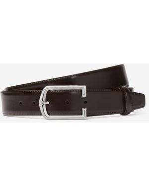 Corneliani Dark Brushed Leather Belt - White