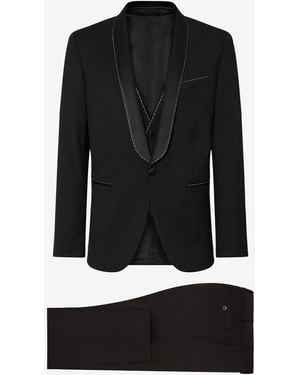 Corneliani 130's Wool Twill Tuxedo - Black