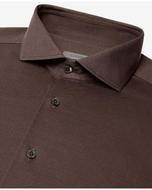 Corneliani Dark Jersey Shirt - Brown