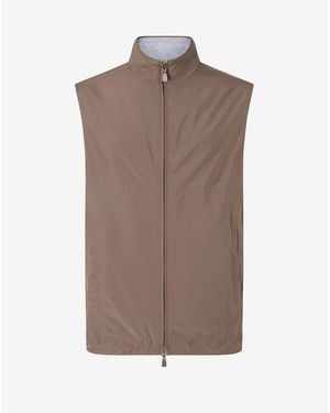 Corneliani Technical Poplin Gilet - Brown