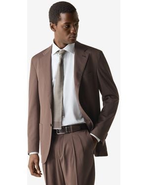 Corneliani Wool And Silk Gabardine Suit - Brown