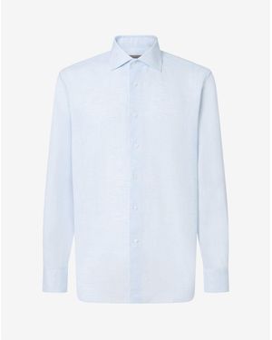Corneliani Light Chambray Linen Shirt - White