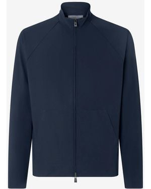 Corneliani Full Zip Jersey Sweatshirt - Blue