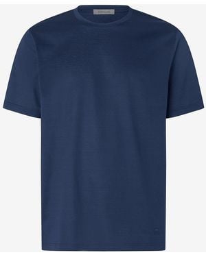 Corneliani Crew Neck Pure Cotton T-Shirt - Blue