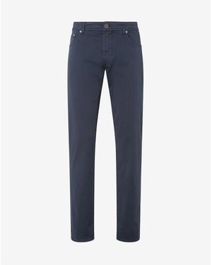 Corneliani Garment-Dyed Stretch Cotton Jeans - Blue