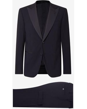 Corneliani Pure Wool Tuxedo With Waistcoat - Blue
