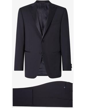 Corneliani S130's Wool Twill Tuxedo - Blue