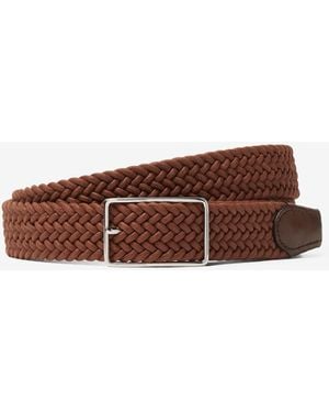 Corneliani Cognac- Waxed Cotton Belt - Brown
