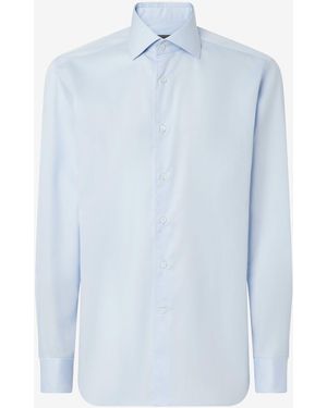 Corneliani Light Cotton Twill Shirt - Blue