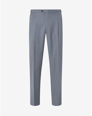 Corneliani 2-Pleat Pure 120's Wool Trousers - Blue