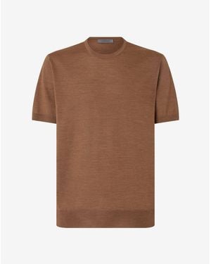 Corneliani Ultra Fine 120's Wool Crew Neck Jumper - Brown