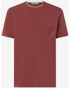 Corneliani Crew Neck Stretch Jersey T-Shirt - Red