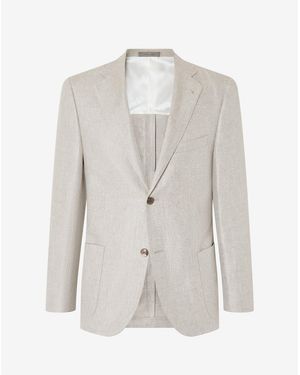 Corneliani Linen And Lyocell Jacket - White