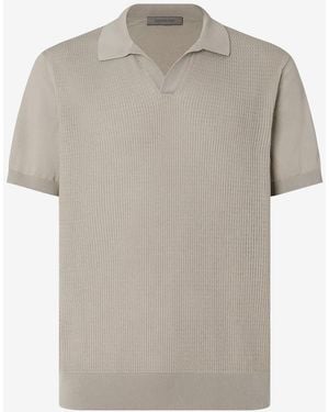 Corneliani Button-Up Pure Cotton Polo Shirt - Grey