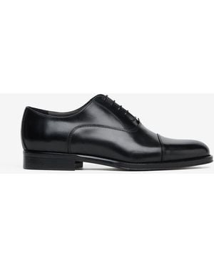 Corneliani Leather Oxford Shoes - Black