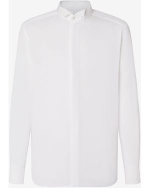 Corneliani Cotton Shirt With Micro Stripes - White