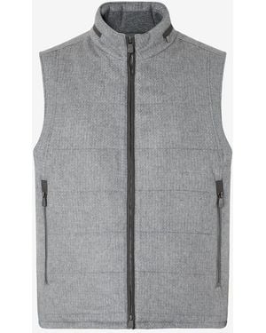 Corneliani Micropatterned Silk And Cashmere Waistcoat - Grey