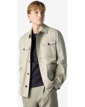 Corneliani Light Cotton And Cashmere Overshirt - Natural