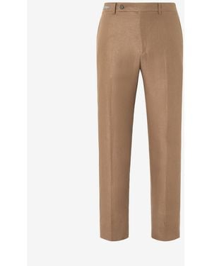 Corneliani Linen-Twill Chino Pants - Natural