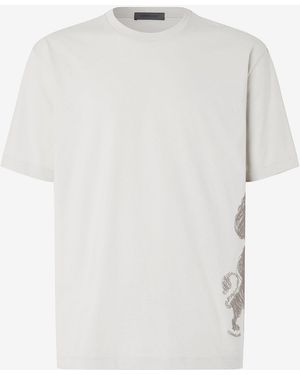 Corneliani Chalk Jersey Crew Neck T-Shirt - White