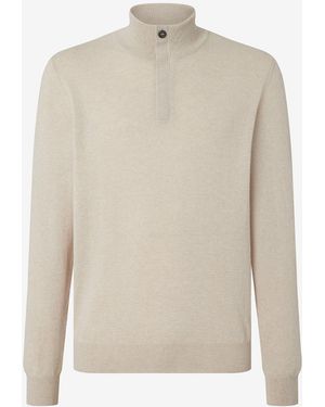 Corneliani Sublime Cashmere Turtleneck With Concealed Buttons - White