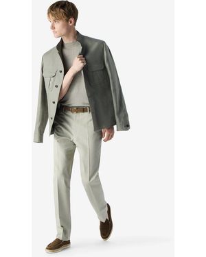 Corneliani Cotton And Cashmere Chino Pants - Gray