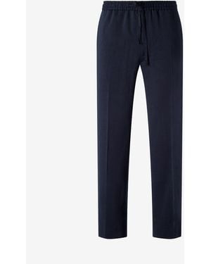 Corneliani Linen, Wool And Mohair Trousers - Blue