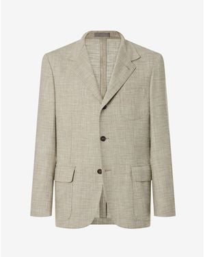 Corneliani Light Wool, Silk And Stretch Cotton Jacket - Natural