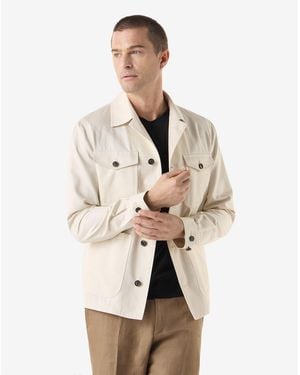 Corneliani Cotton And Cashmere Overshirt - Natural