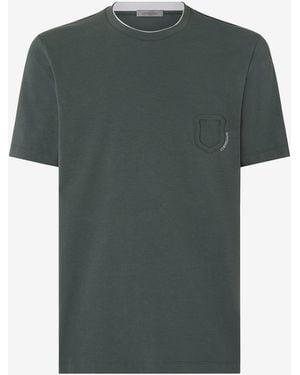 Corneliani Crew Neck Stretch Jersey T-Shirt - Green