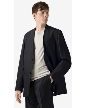 Corneliani Mohair Jacket Without Lapels - Blue