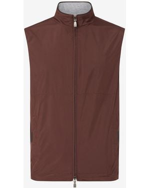 Corneliani Technical Poplin Gilet - Brown