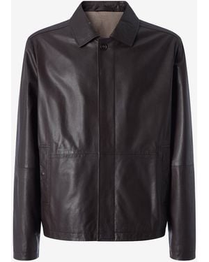 Corneliani Nappa Leather Jacket - Black