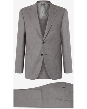 Corneliani Micropatterned Stretch Wool Suit - Gray