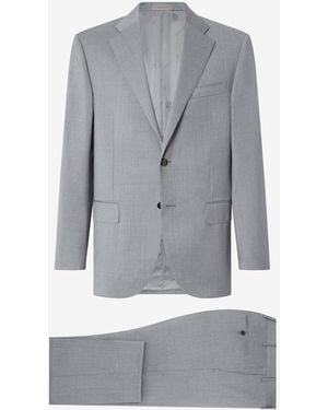 Corneliani Melange Super 130's Wool Twill Suit - Gray