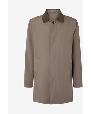 Corneliani Dark Trench Coat Made From Technical Poplin - Brown