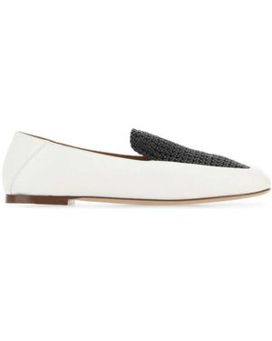Chloé Twotone Leather Olene Loafers - White