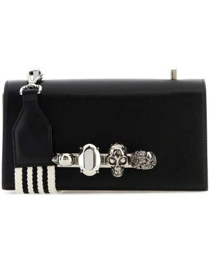 McQueen The Knuckle Satchel Crossbody Bag - Black