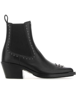 Chloé Nellie Leather Ankle Boots - Black