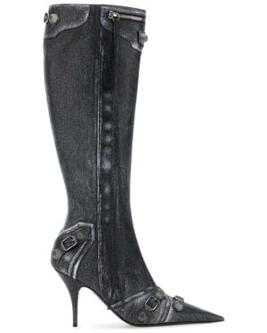 Balenciaga Cagole Leather Boots - Black