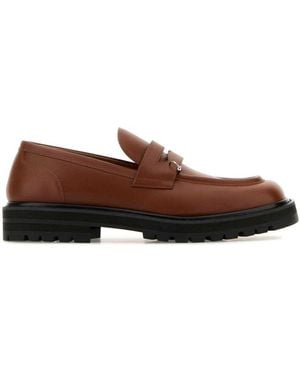 Marni Caramel Leather Loafers - Brown