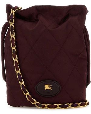 Burberry Horseshoe Quilted Mini Bucket Bag - Purple