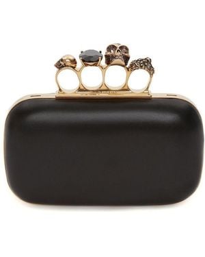 McQueen Knuckle Chain Clutch - Black