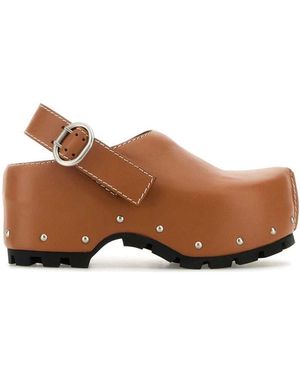 Jil Sander Leather Clog Court Shoes - Brown