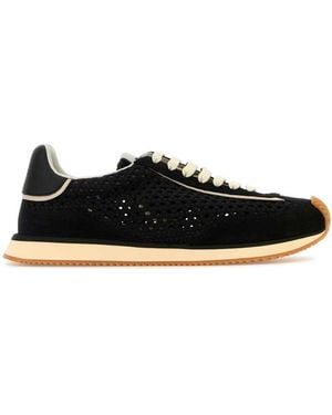 Dolce & Gabbana Fabric Leather Trainers - Black
