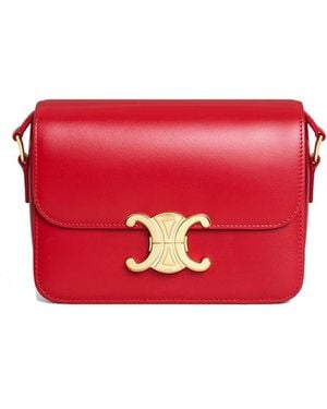 Celine Teen Triomphe Bag Shoulder Bag - Red