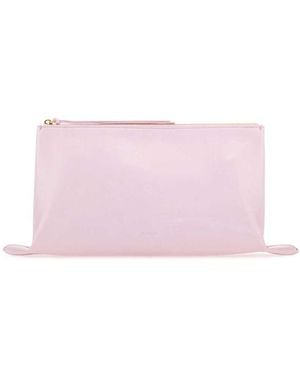 Jil Sander Medium Leather Clutch - Pink