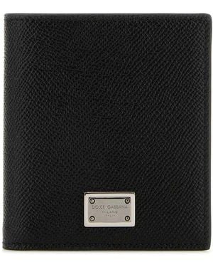 Dolce & Gabbana Dauphine Leather Card Holder - Black