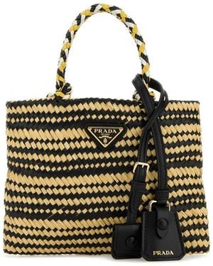 Prada Twotone Raffia Handbag - Multicolour