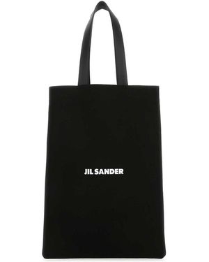 Jil Sander Canvas Shopping Bag - Black